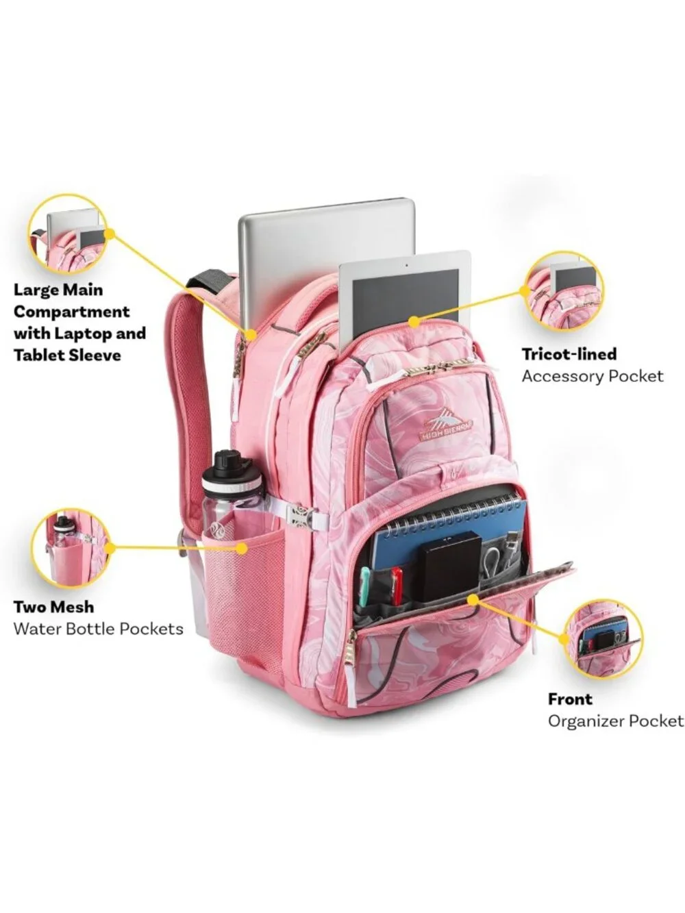 Stylish Black Laptop Backpack for School, Travel, and Work - One Size Fits All